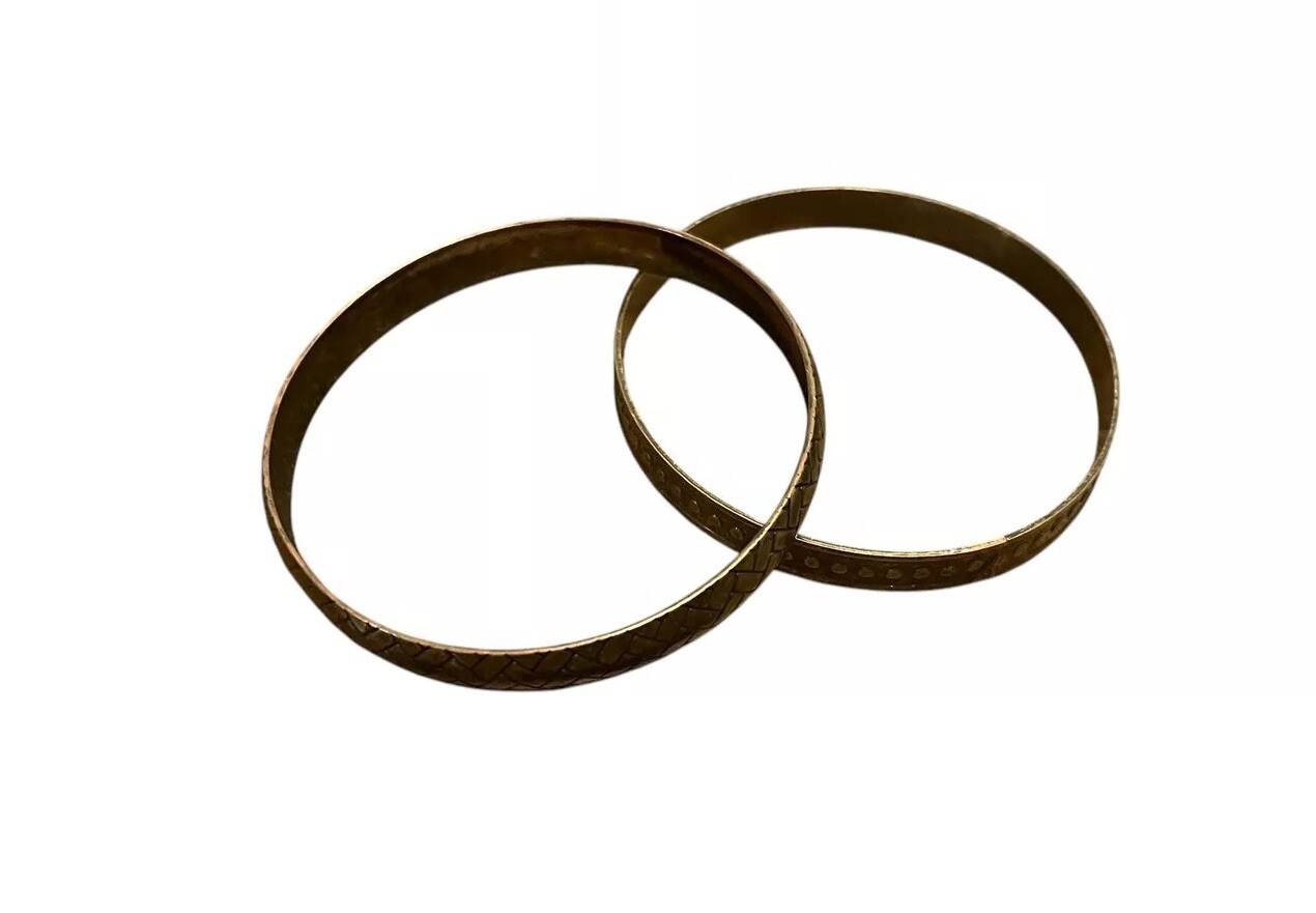 Bronze Color Bangle Bracelet Lot Of 2 Metal
