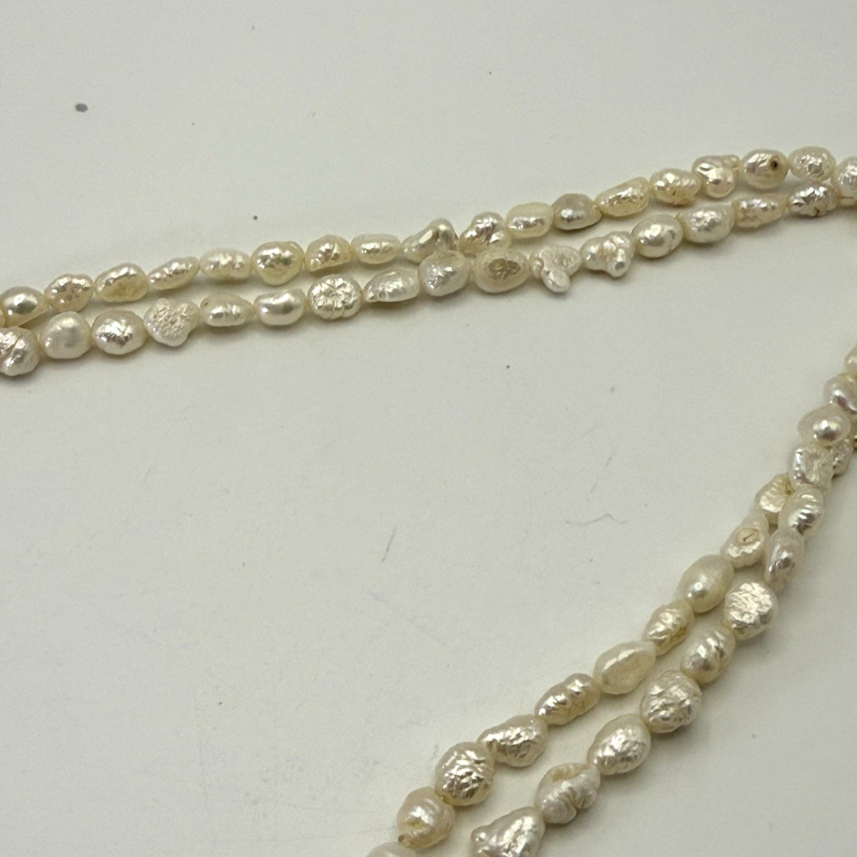 Rice Baroque Pearl Necklace Long Strand Freshwater Pearls 32 inches