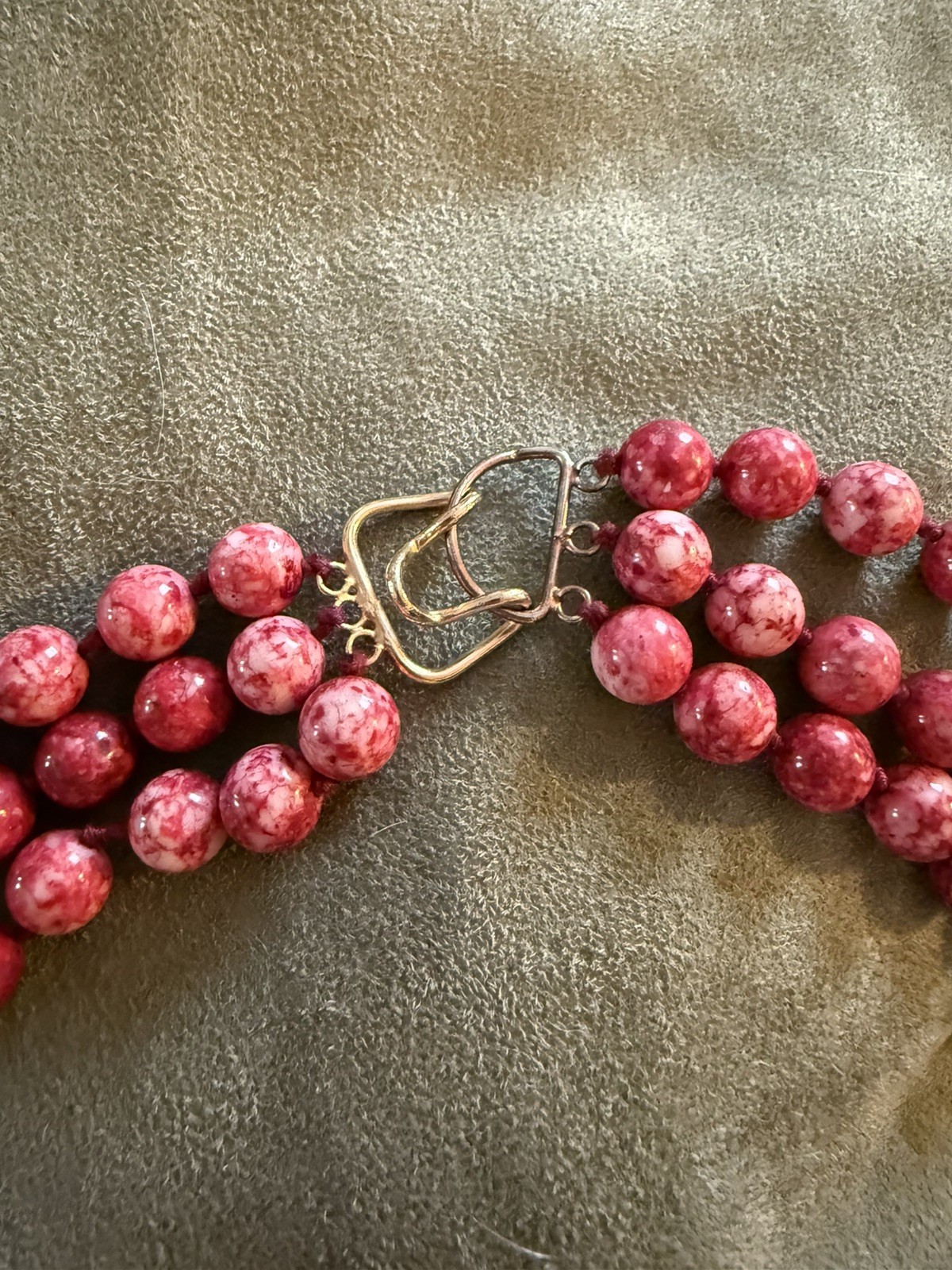 Vintage Hackmanite Necklace Earrings Multi Strand Side Pendant Hook Clasp