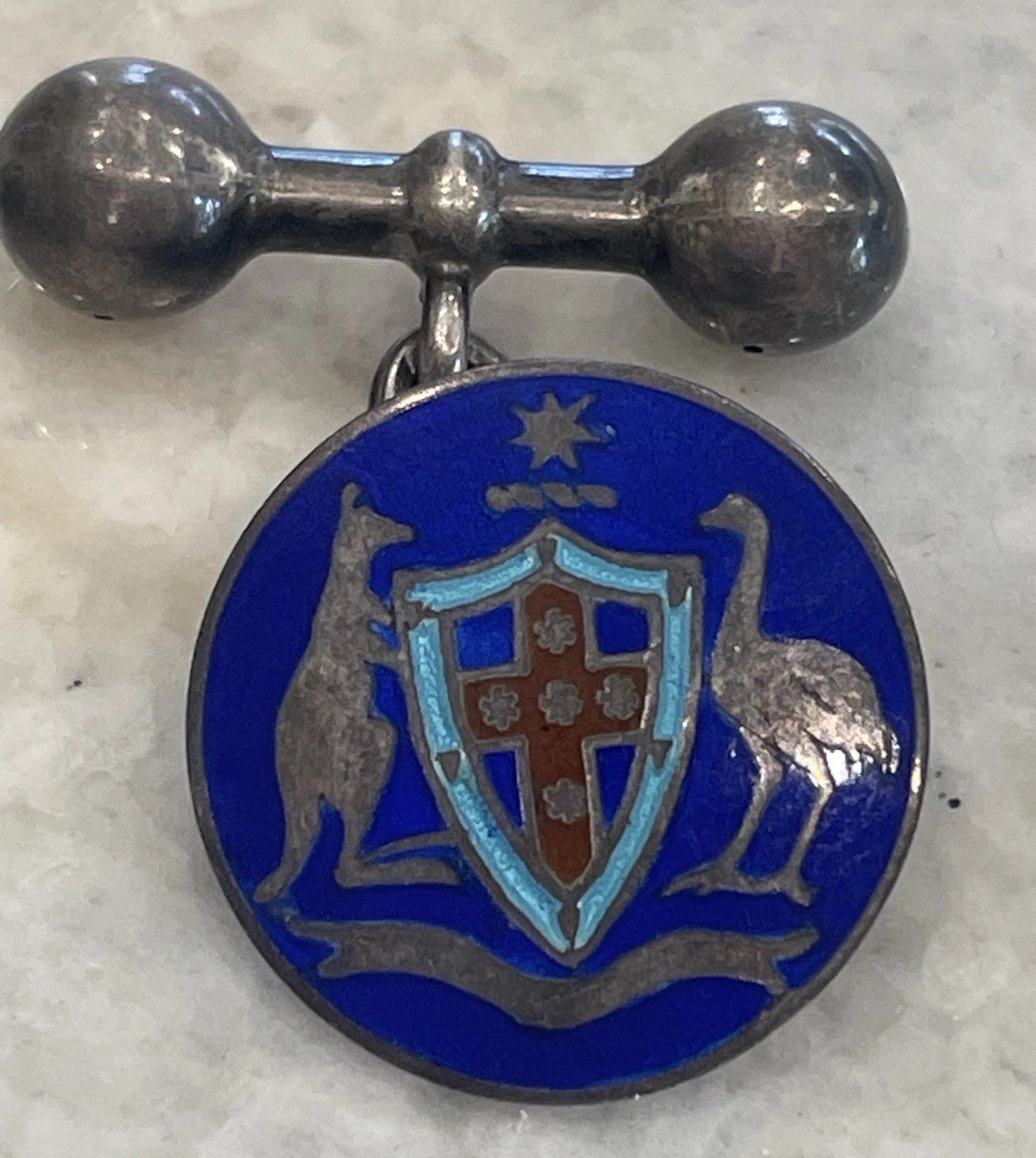 Antique Dunklings Cufflink Australian Federation-era Australian Coat of Arms