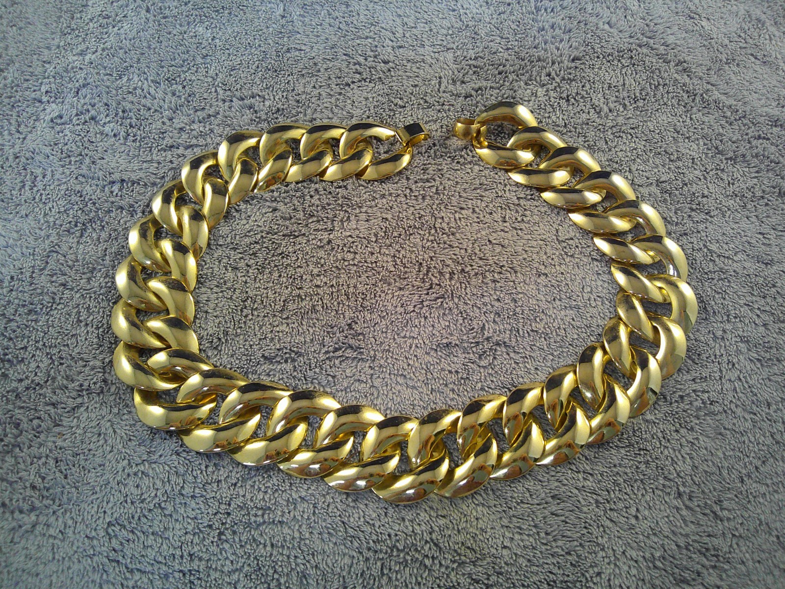 Vintage Unmarked Gold Tone 16″ Link Weave Choker Necklace
