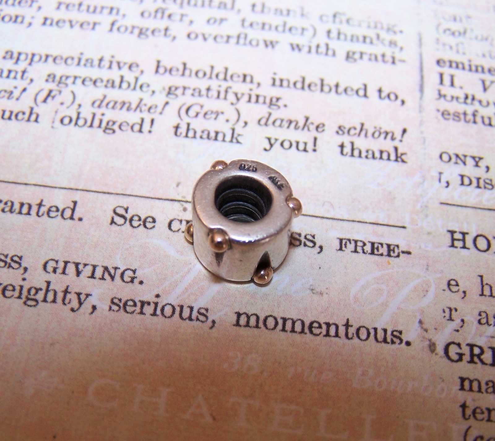 PANDORA Sterling Silver Yellow Gold Drum Charm #790229 – Retired