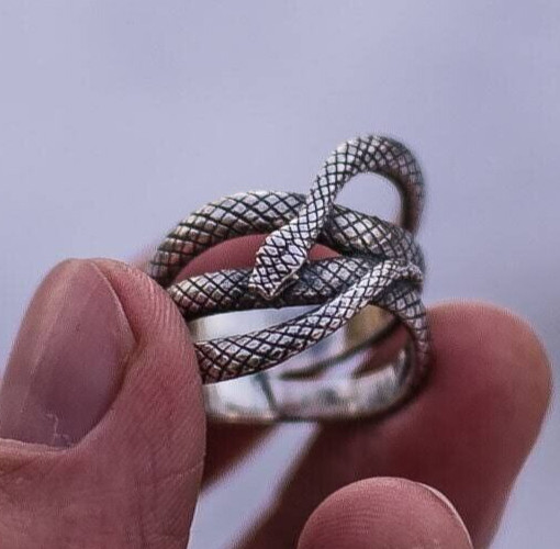 Snake Pattern Style Ring Gift Ring For Her 925 Silver plated Royal Vintage Ring