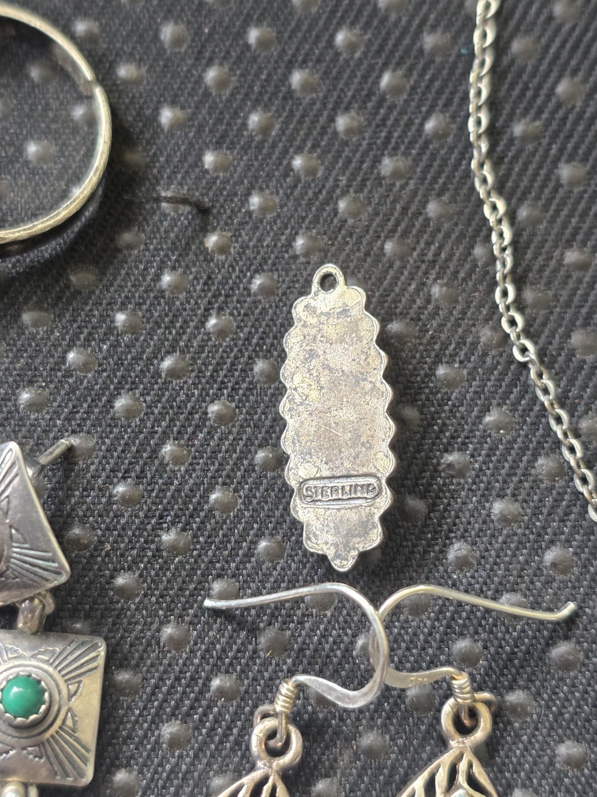 Vintage Sterling Silver Native American Style Jewelry Lot 4 Scrap Or Wear D3