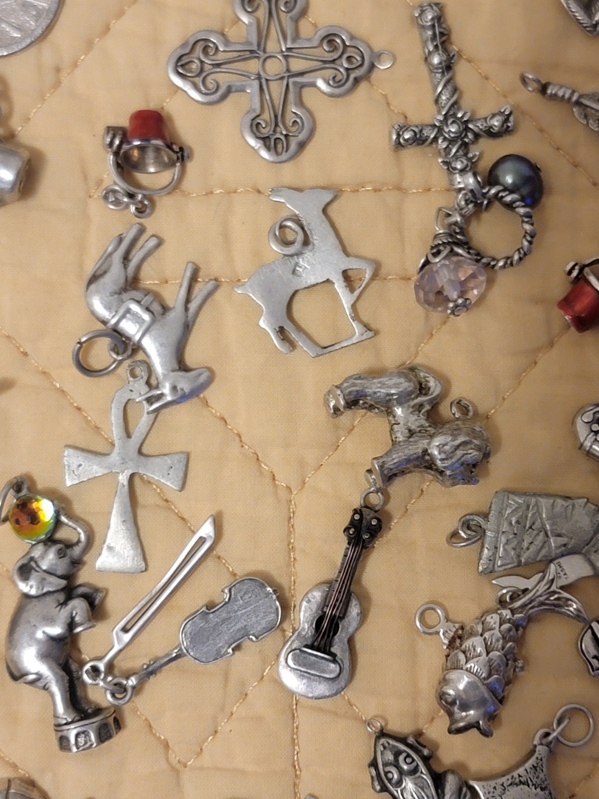 sterling silver charms lot used . 100 Grams .