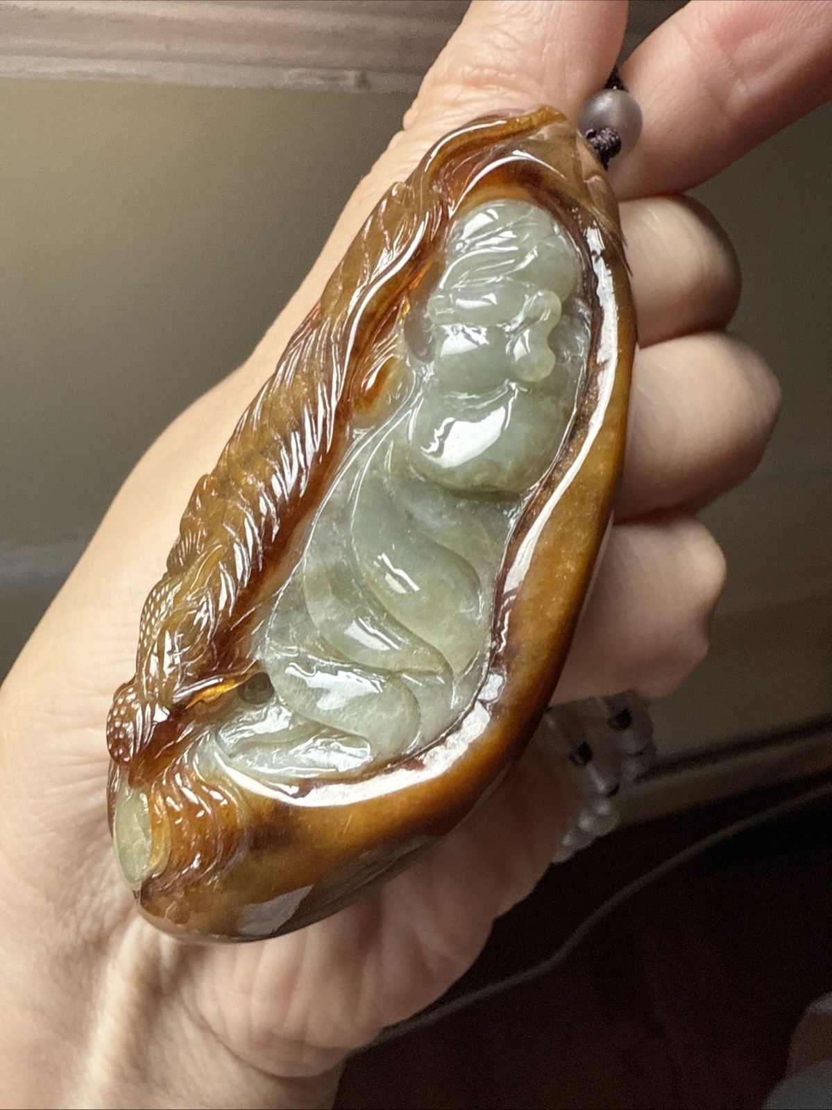 Grade A Untreated Burma Jadeite 純天然翡翠A貨老坑冰巧雕 Tiger & Buddha 種水極好 Certified