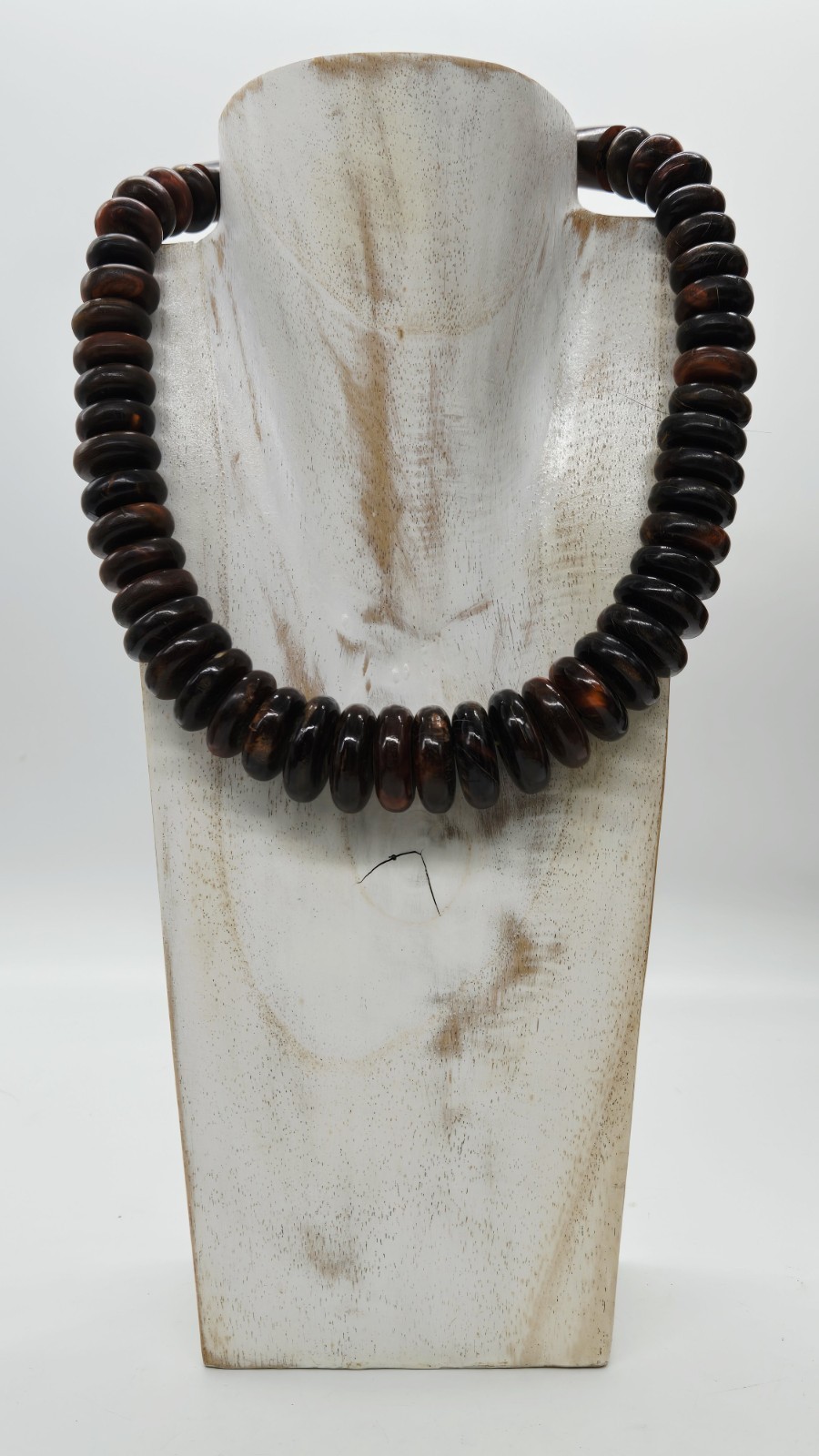 Catherine Noll Necklace Graduated Disc Amber Brown Multicolored 21 in Vintage