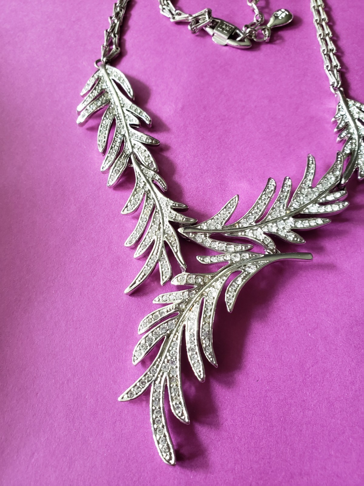 VTG High End 90s givenchy IMPORTANT crystal Y Drop Necklace Perfect For BRIDAL