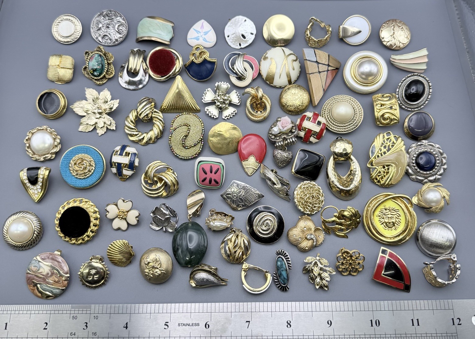 Vintage Single Clip On Earring Lot Mixed Metal Variety Repair Repurpose Craft