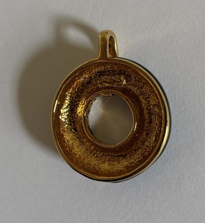 Camrose & Kross Reproduction JBK Jacqueline Bouvier Kennedy Gold Tone Pendant