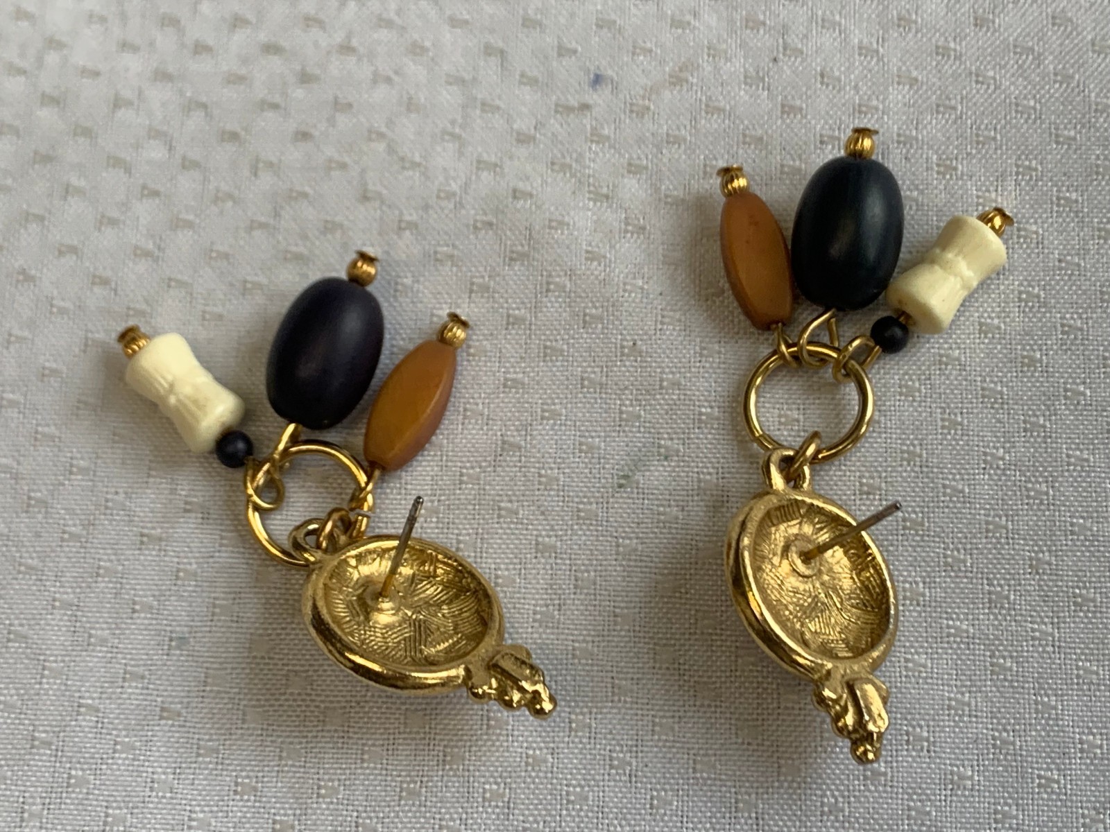 Vtg Costume Jewelry Lot Enamel Tiger’s Eye Faux Amber / Onyx / Gemstones