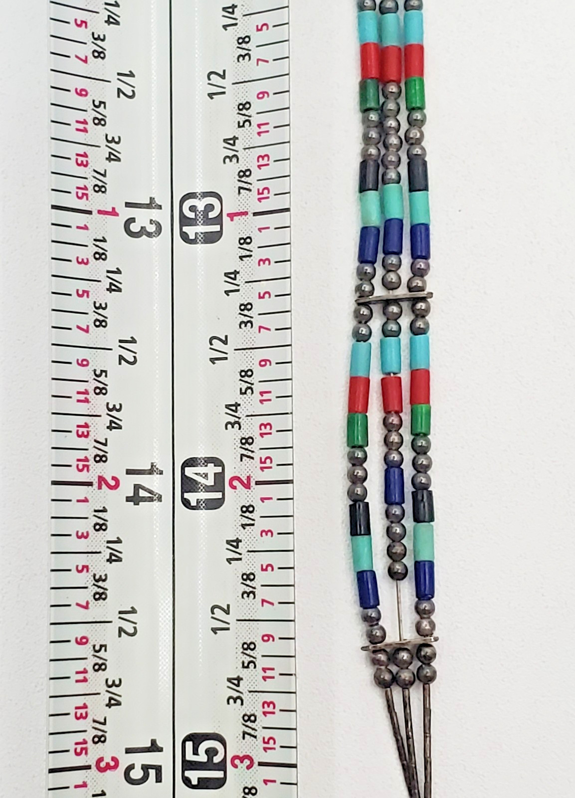 VTG 925 Southwestern Choker 17in Necklace Sterling Silver 6gtw Adjustable Length