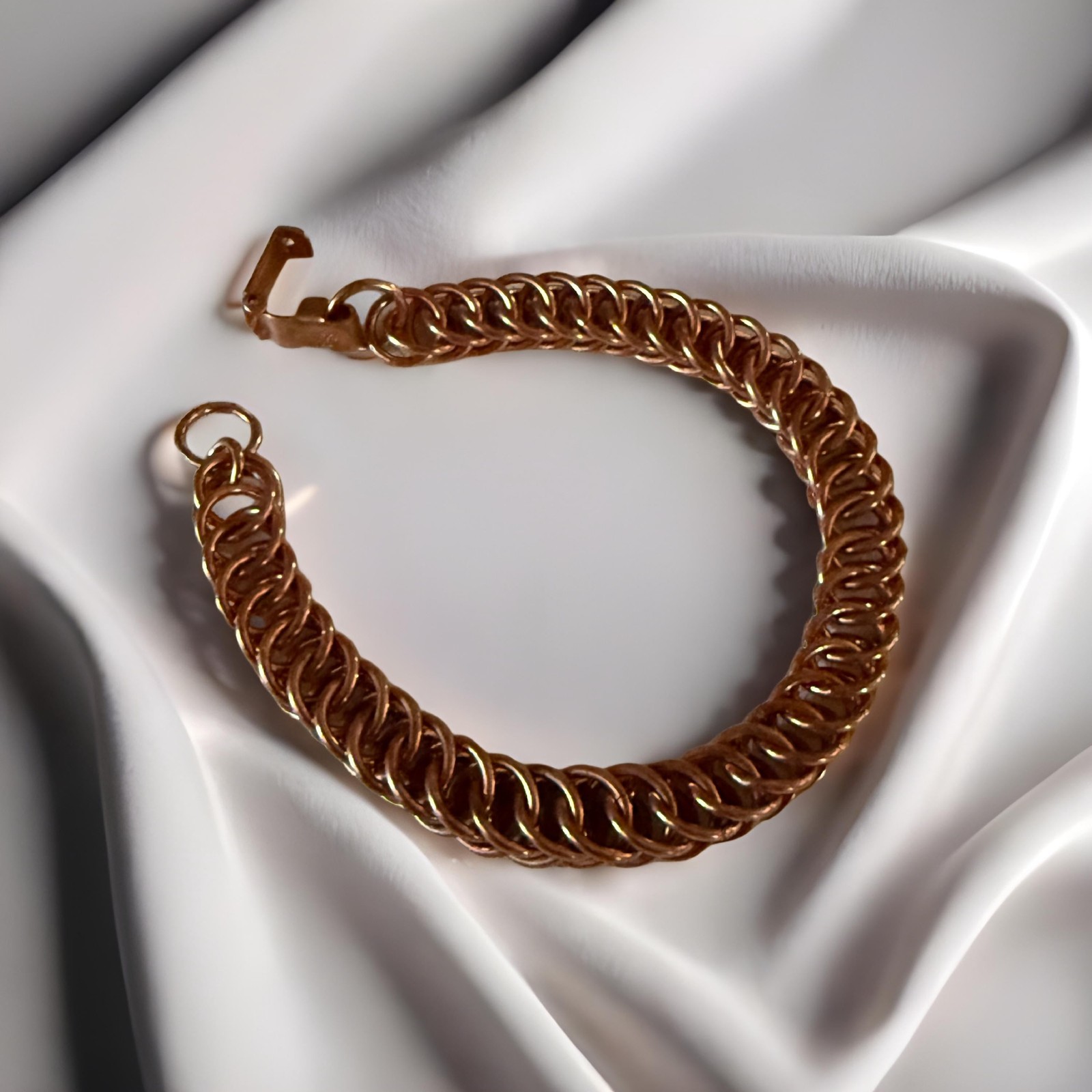 Solid Copper Bracelet • Persian 4-1 Chainmail • Handcrafted • Variety of Sizes