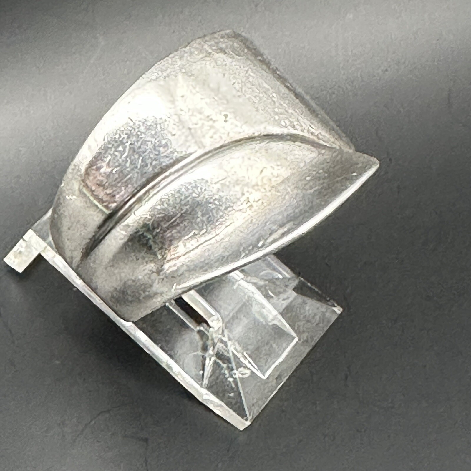 Modernist Smooth Ring Vintage Signed Italy 925 Sterling Silver Size 7.75