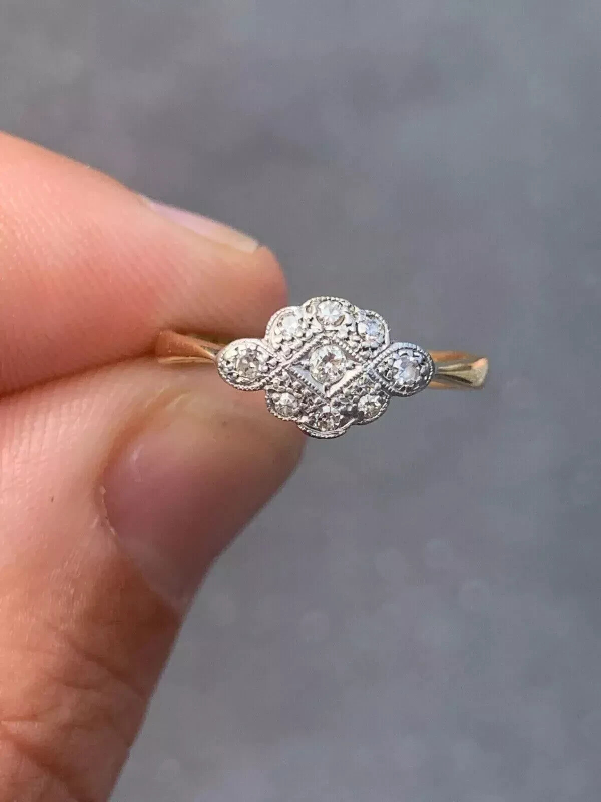 Vintage Art Deco Style 2Ct Lab Created Diamond Engagement 14K Gold Finish Ring