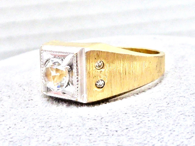 RARE 14k K YELLOW GOLD FILLED NEW OLD STOCK 70’S SIZE 12.75 SOLITAIRE RING