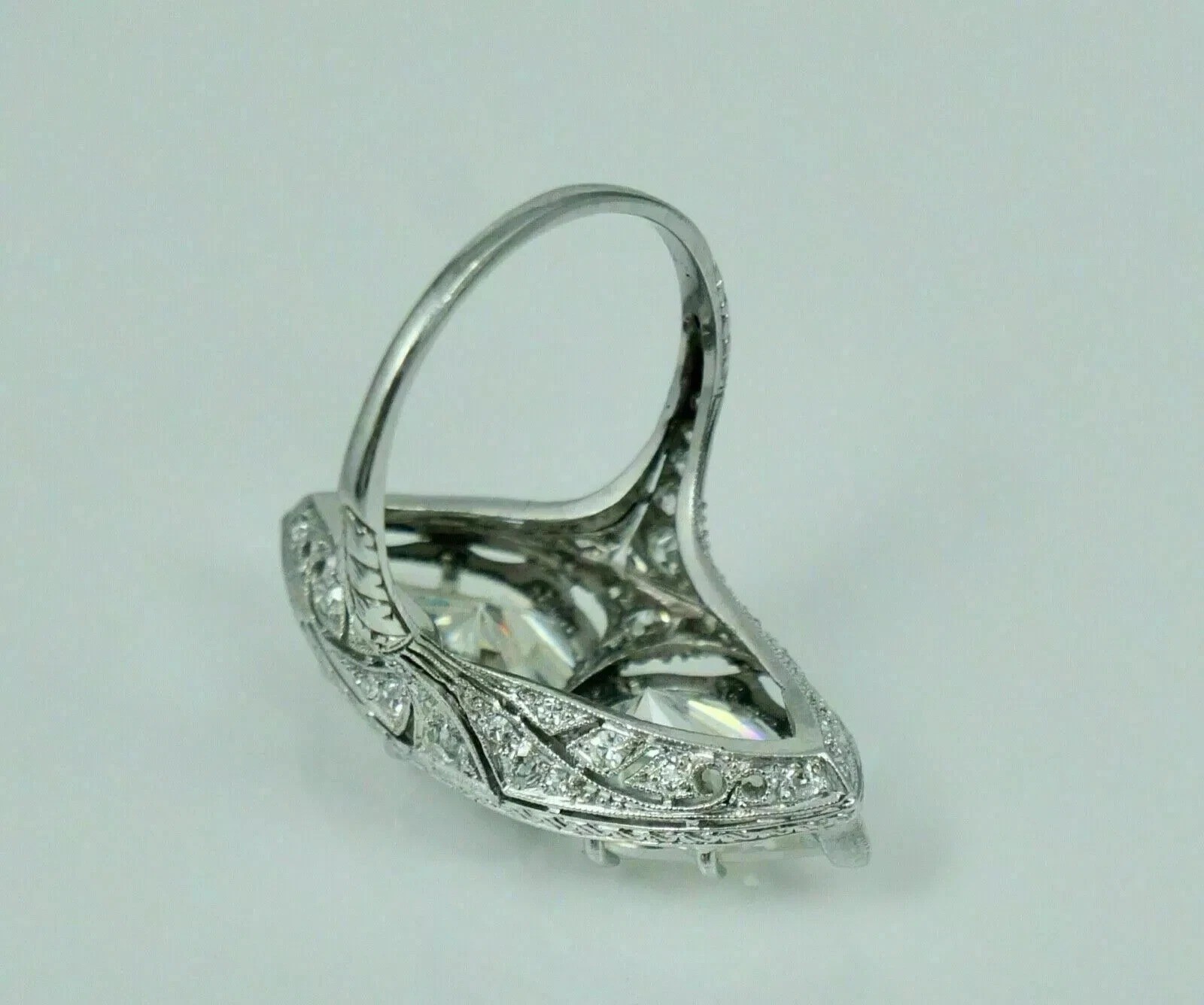 3.5Ct Vintage Art Deco Style Lab Created Diamond Wedding 14K White Gold FN Ring
