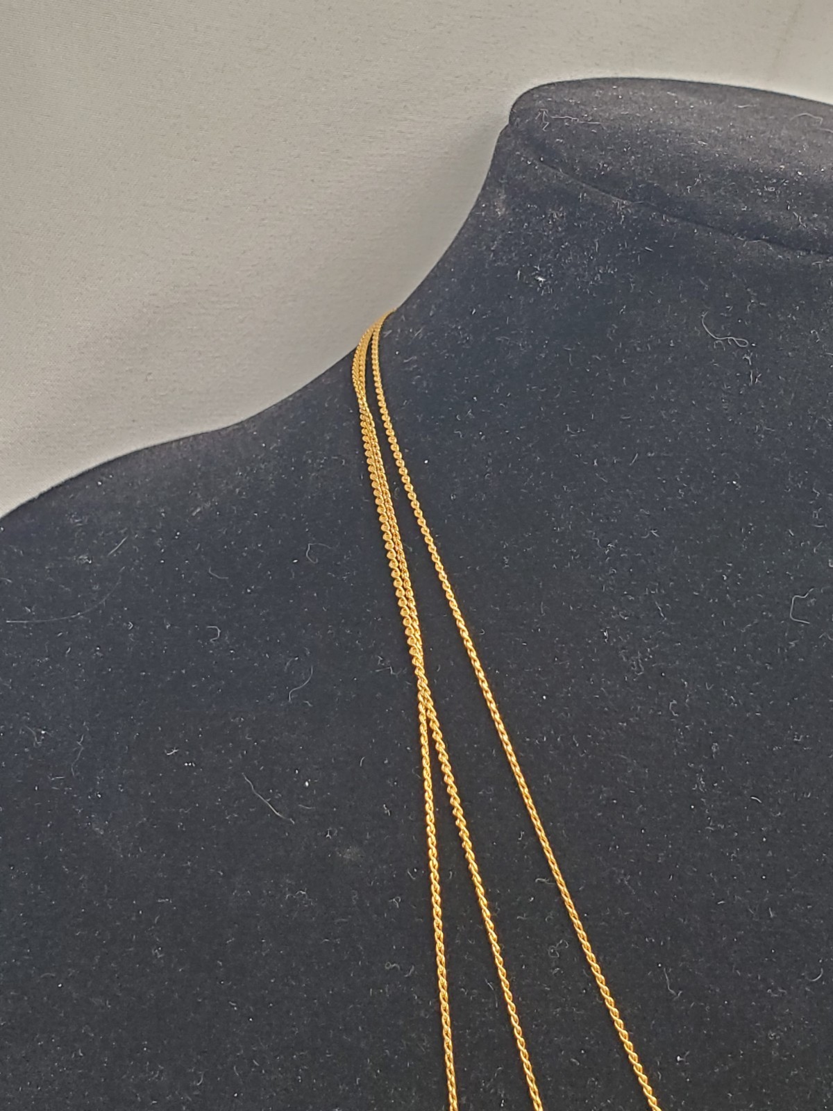 Vintage Goldette Gold Tone Triple (3) Strand Necklace W/ Locket & Medusa? Face
