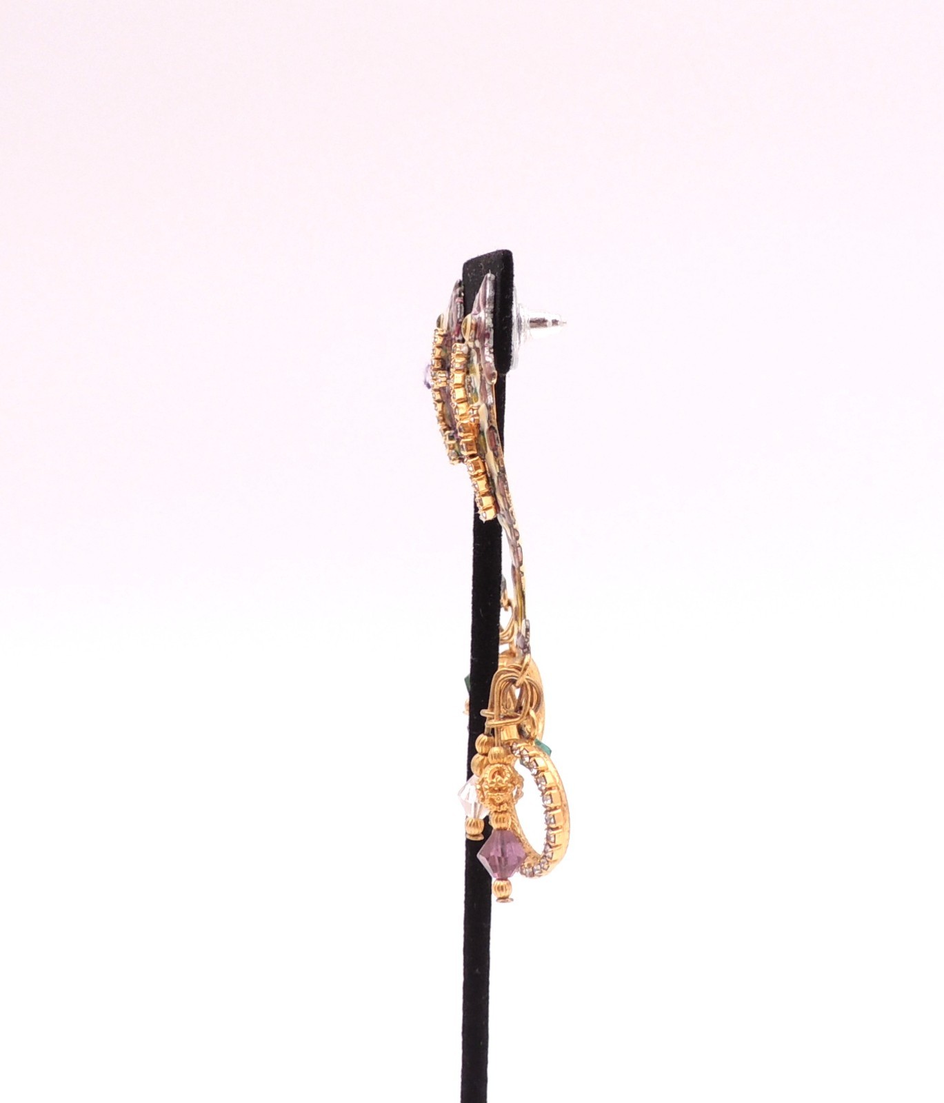 Lunch At The Ritz Seahorse Earrings Dangle Drop Pierced Vintage 90’s Jeweled