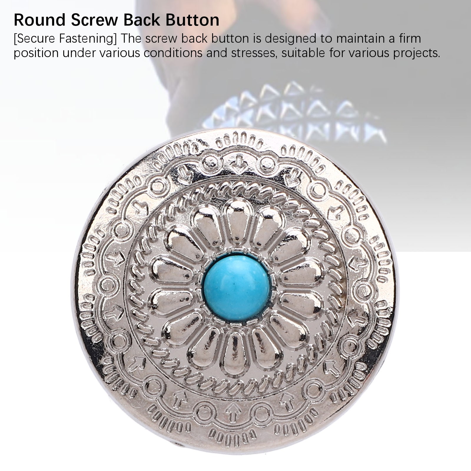 Blue Turquoise Screw Buttons Elegant Design For Leather Crafts Easy To Use