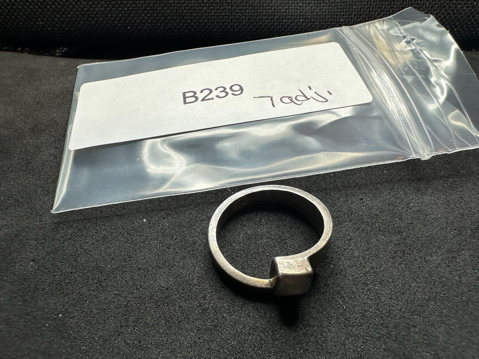 4.65g Vintage Sterling Silver 925 Adjustable Square Ring Size 7 M