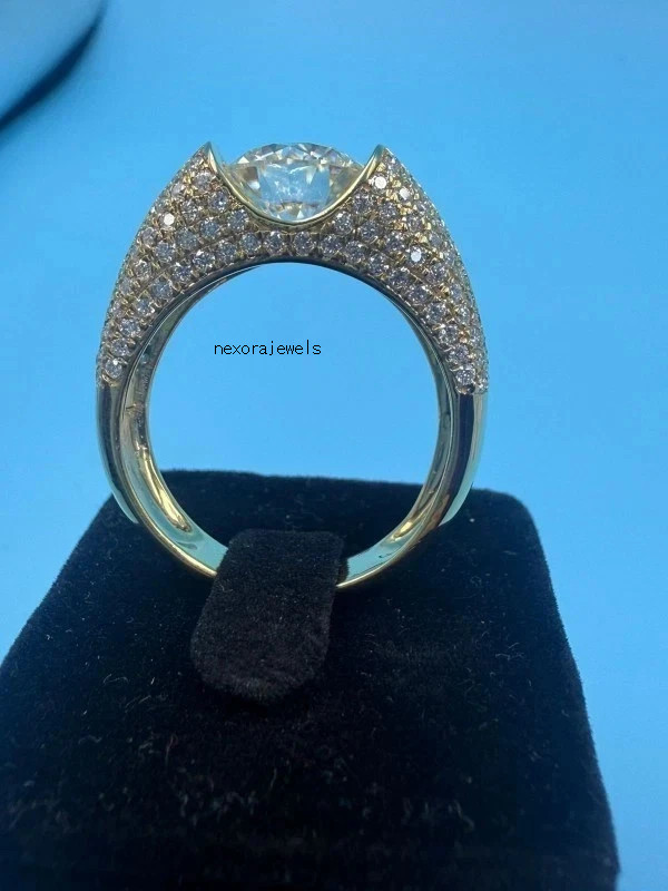 2.35Ct VVS1 Round Cut Lab-Created Diamond Men’s Wedding 14K Yellow Gold FN Ring