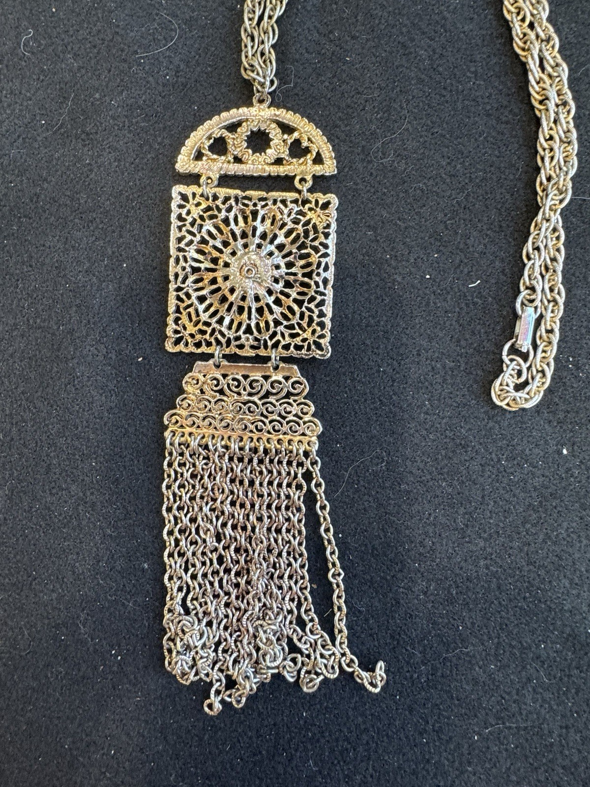 Vintage 1970’s Goldette Etruscan Waterfall Necklace
