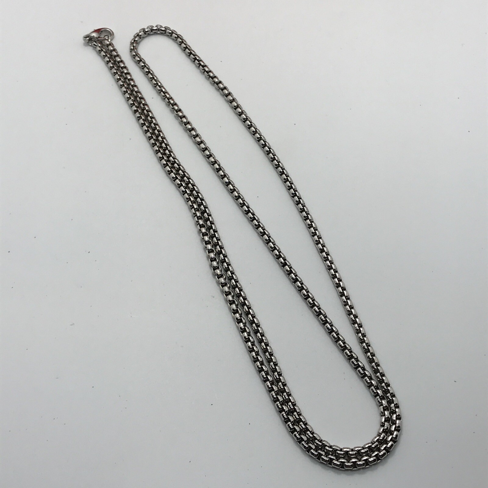 Vintage 4mm Silver tone 36″ Rolo Box Chain Necklace