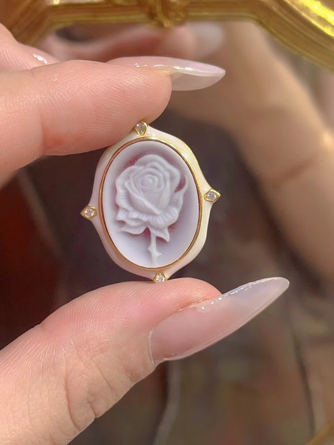 Antique style Cameo Pendant 925 Silver plated Vintage Necklace Estate Jewelry74