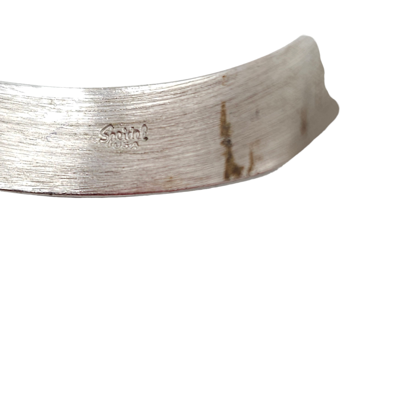 Vintage Speidel Cuff Bracelet ID Identity Engravable Brushed Silver Tone