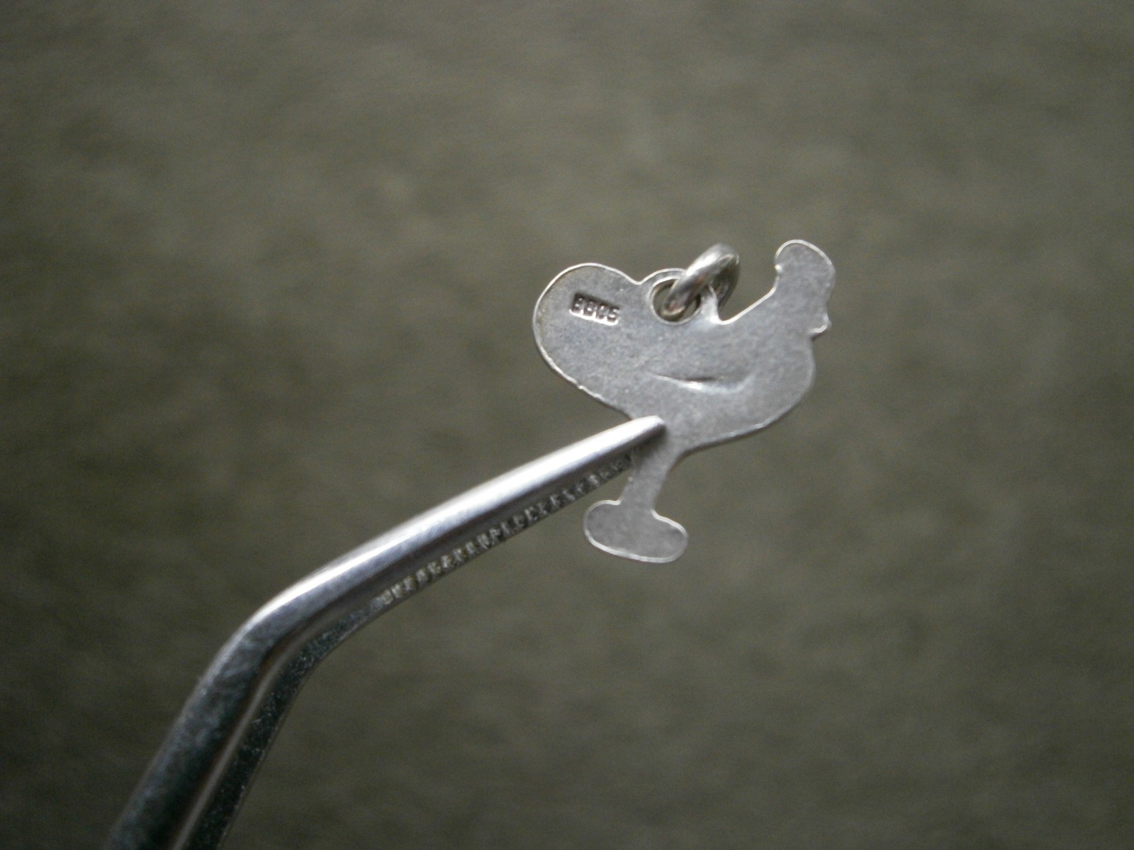 TINY Rooster Cockerel Vintage Flat Back 835 Silver Bracelet Charm Pendant