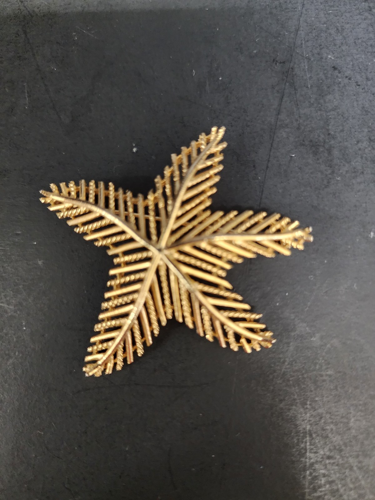 Lisner Vintage Goldtone Star Fish Brooch Pin Textured Ocean Estate Sea Creatures