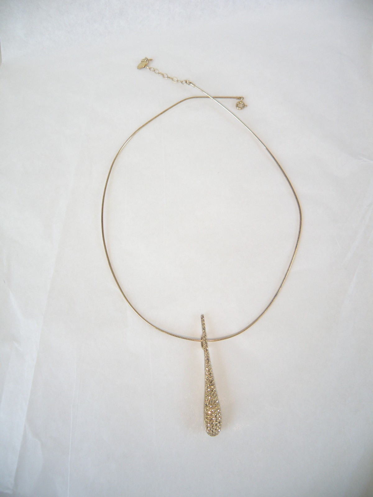 Dallas Prince Gold on Sterling Silver Modernist Marcasite Pendant Necklace