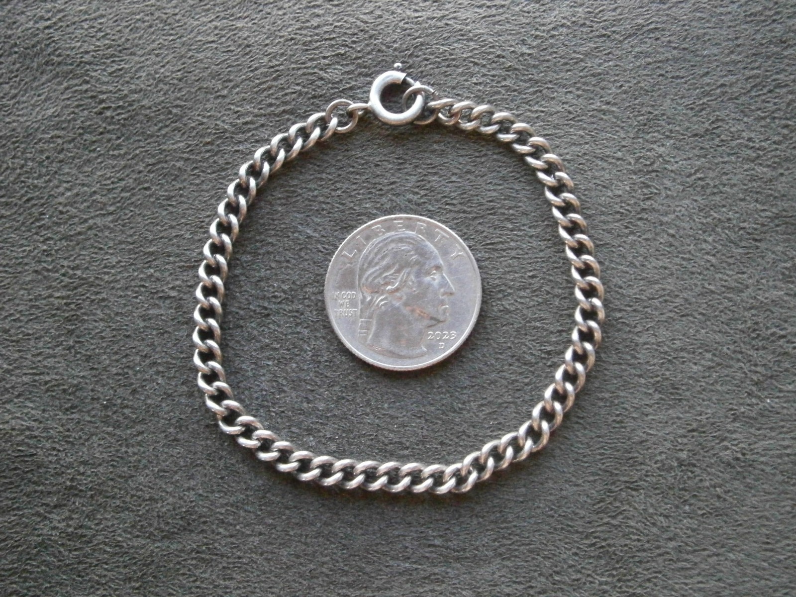 Close Curb Small Link Vintage Sterling Silver Bracelet 7.25″ ~ 8.9g