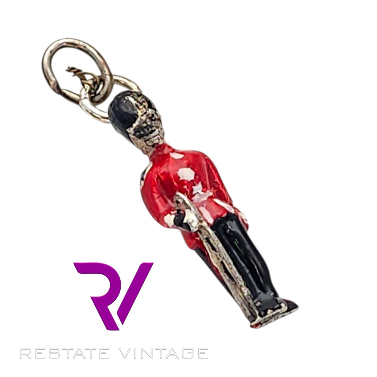Vintage British Queen’s Guard Multicolor Enamel Collectible Charm Pendant