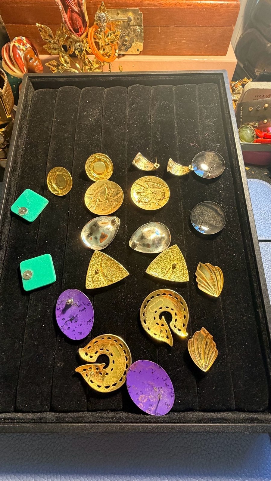 Vintage 1980s-1990s Assorted Statement Earring Collection (Lot of 7 Pairs)