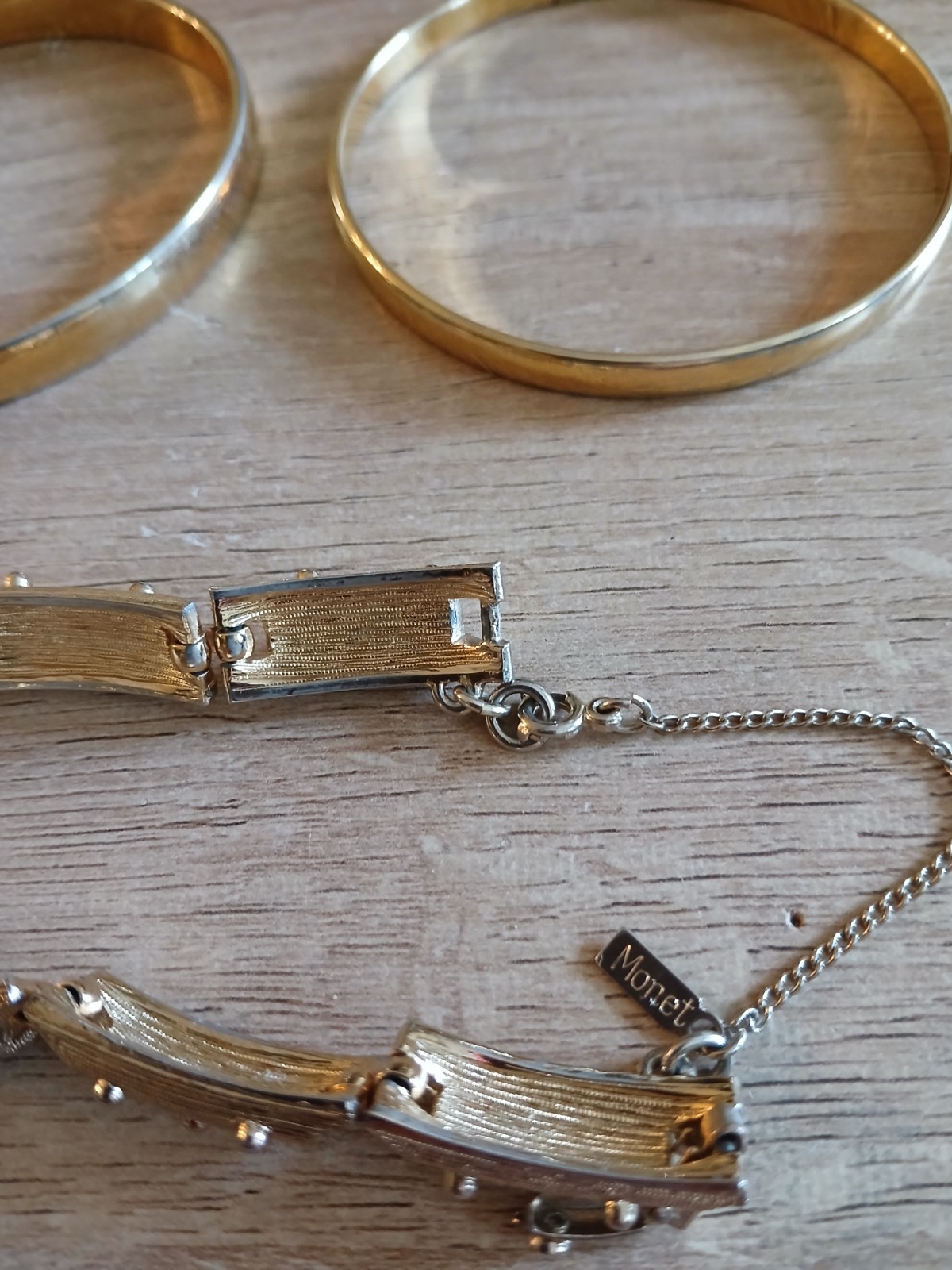 Lot 3 Vintage Bracelet MONET Gold Tone 7,5″