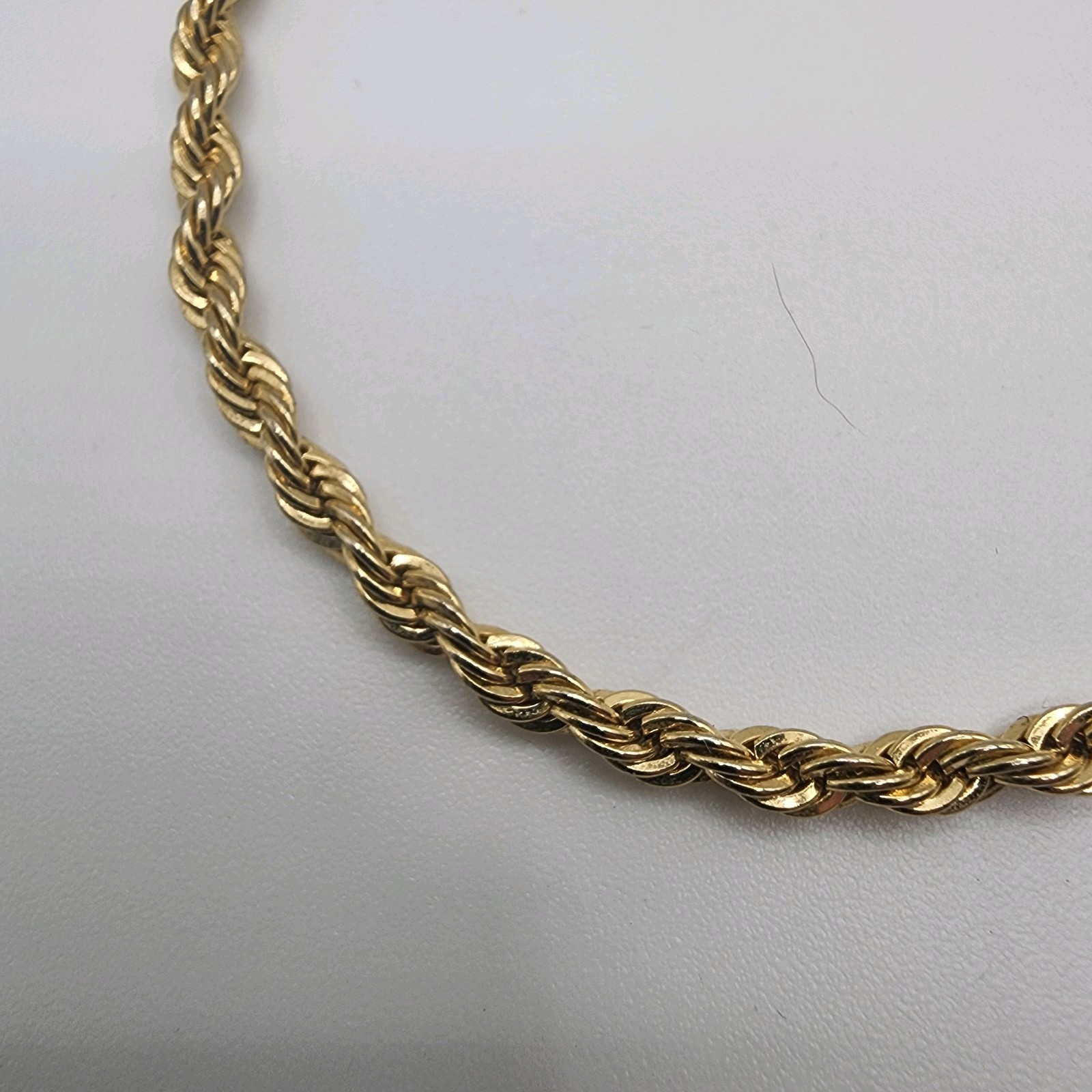 Vintage Gold Tone Twisted Triwl Rope Chain Elegant Bracelet 7.5” Jewelry Gift