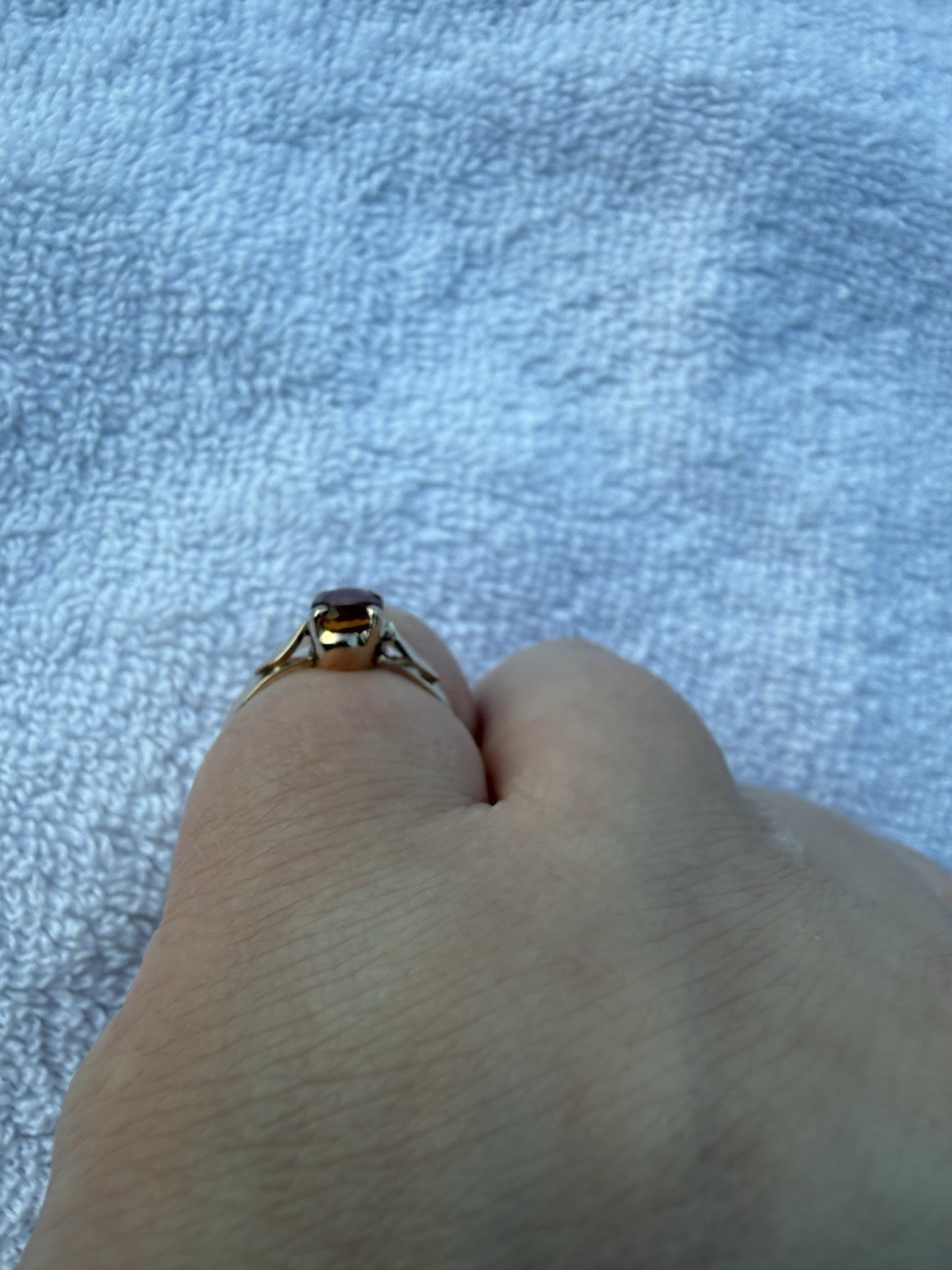 Vintage 14k Rose Gold Madeira 1ct Citrine Oval Solitaire Ring Size 6.25 2.2 Gram