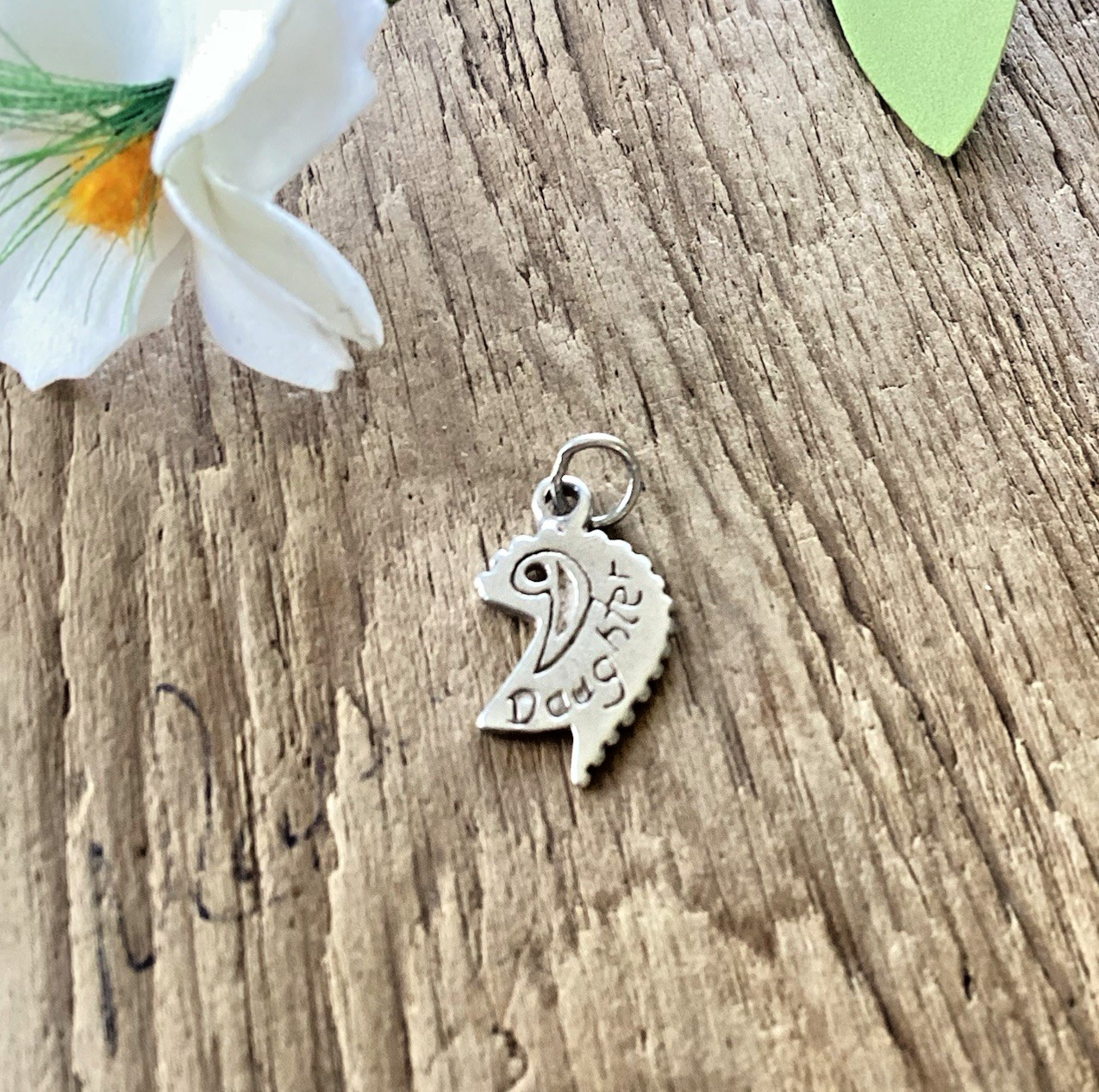 VTG Sterling N.A. “Daughter” Charm Horse Head Shape Sunburst-style stamp