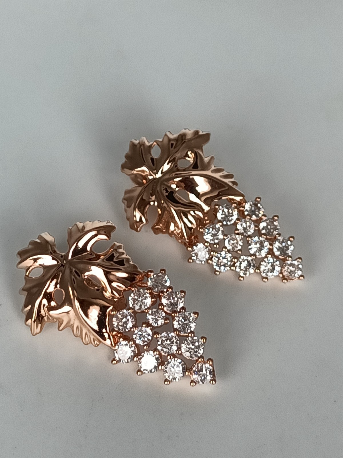 Vintage 1990-s 14 Ct Rolled Gold Large Zircons Earrings-Hallmarked 585 RG