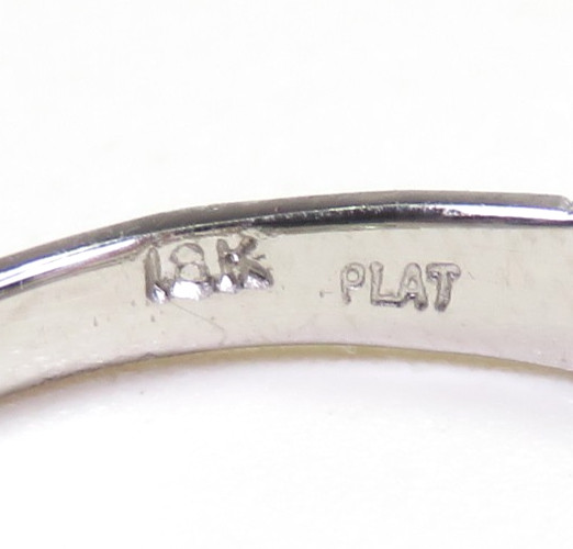 Antique Fancy Light Yellow Plat 18KY Cushion Diamond Wedding Band Size 6 EGL USA