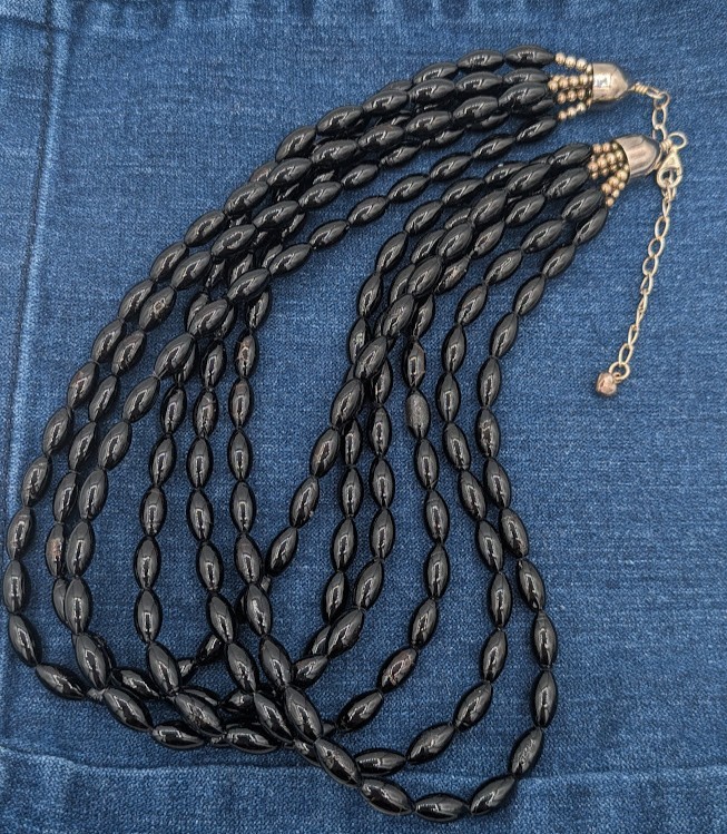 Vintage JAY KING Cherry Amber Beaded Necklace Sterling Silver Multi Strand