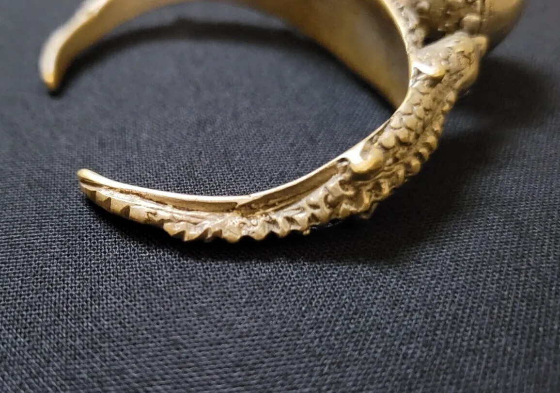Vintage West African Ashanti Brass Crocodile Bracelet