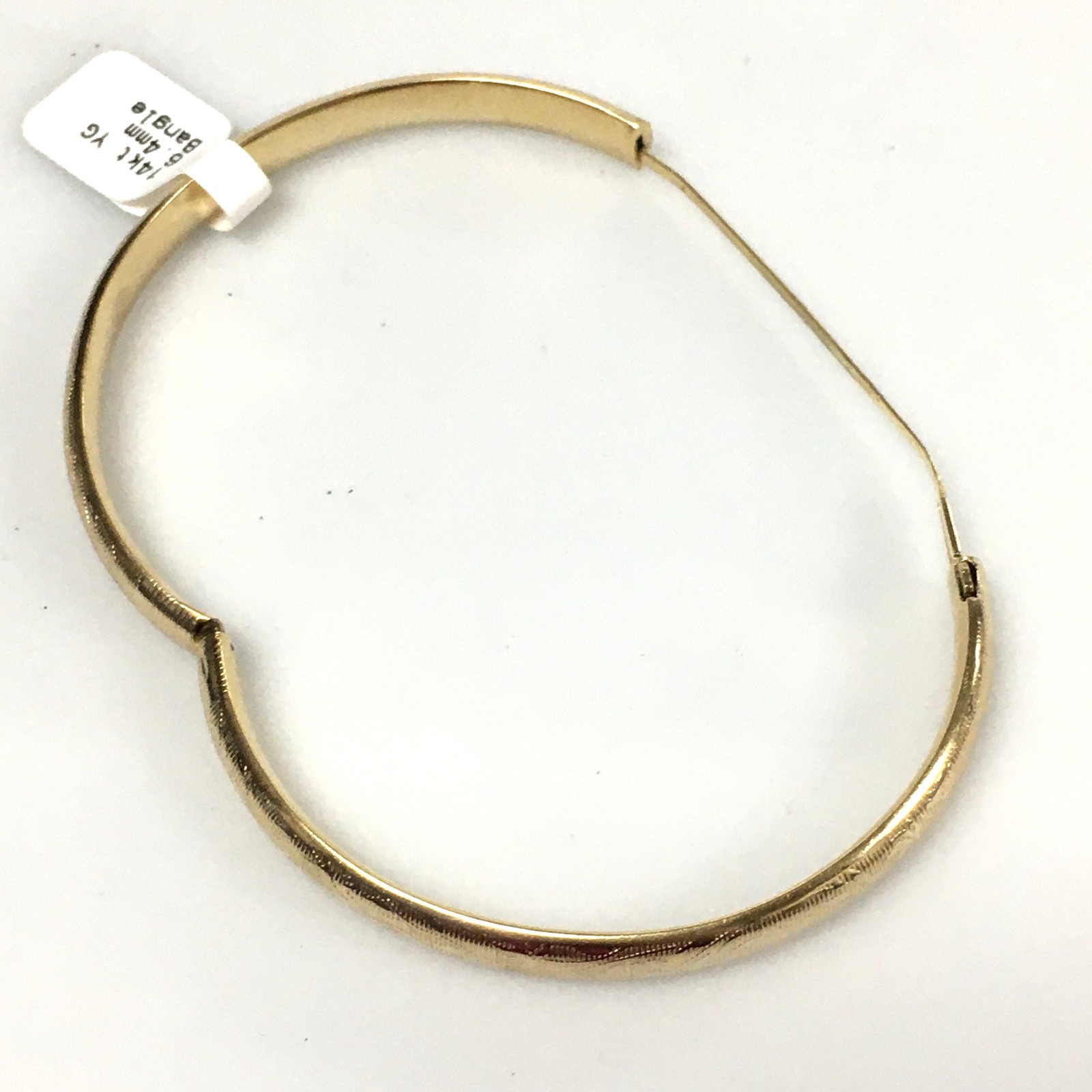 v346 Vintage 14k Yellow Gold 6.4mm Floral Bangle Bracelet