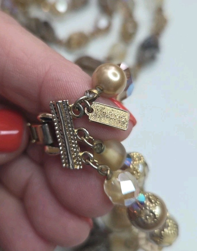 Vintage Vendome Necklace Bracelet Earrings Art Glass Parure