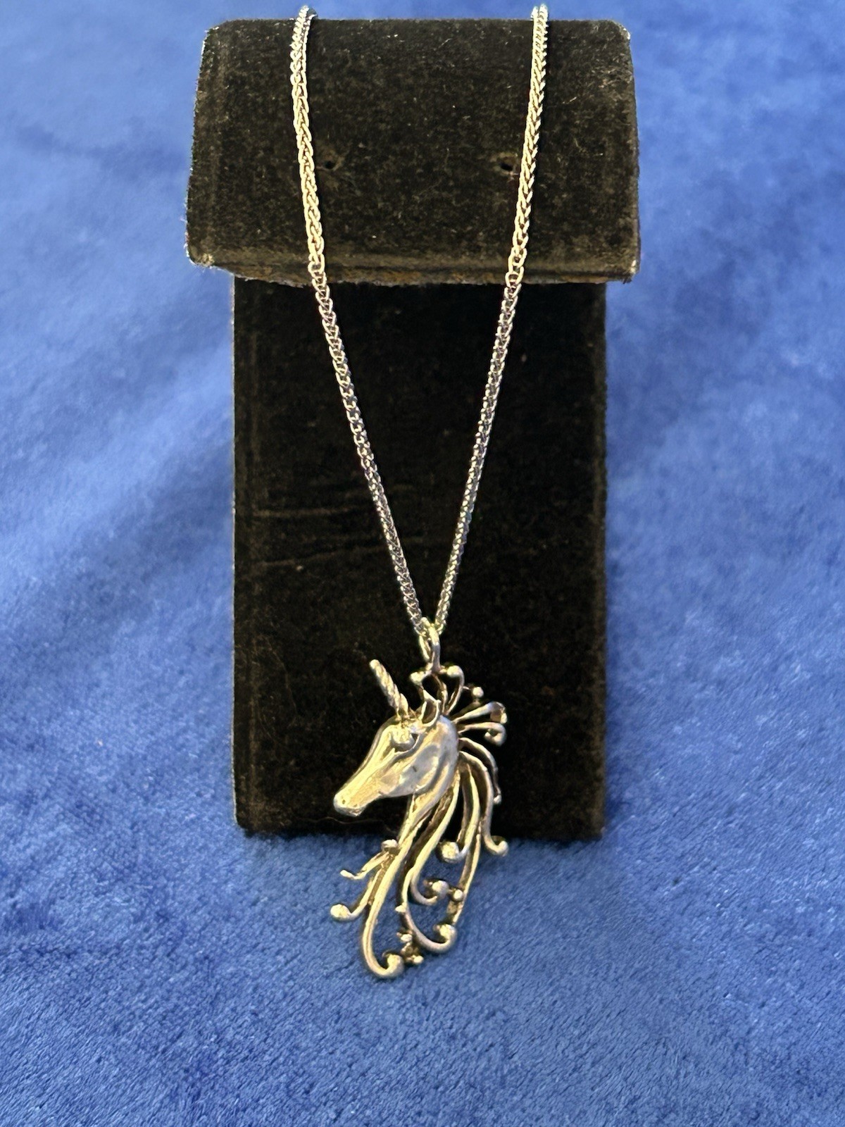 Vintage Sterling Silver Unicorn Pendant Necklace Nice Quality Pretty