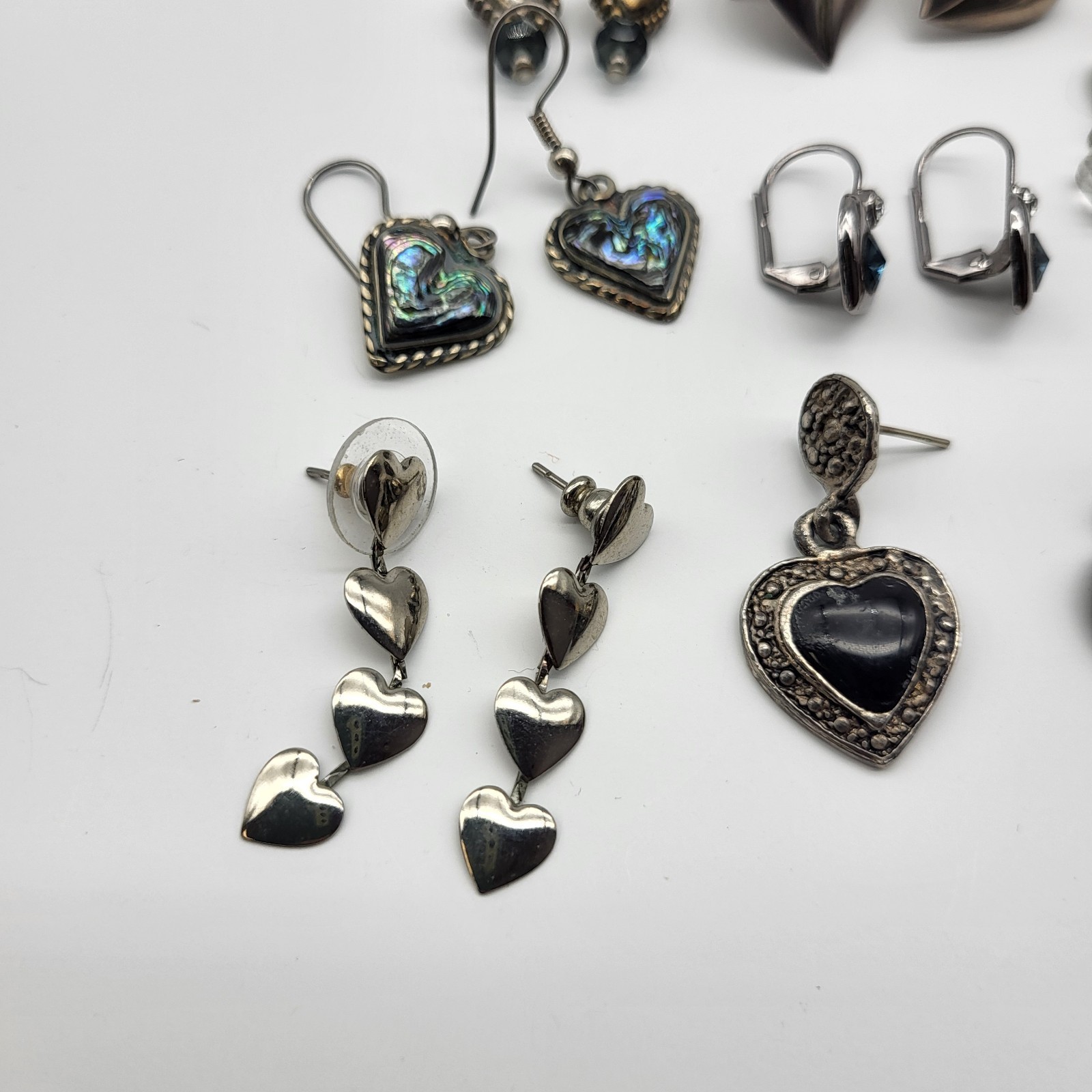 Fabulous Heart earrings Lot Collection Pierced stud dangle Anniversary Love