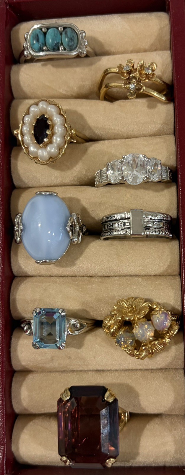 Lot of 9 Vintage Avon Rings Various Sizes All Excellent Condition 1970-80’s