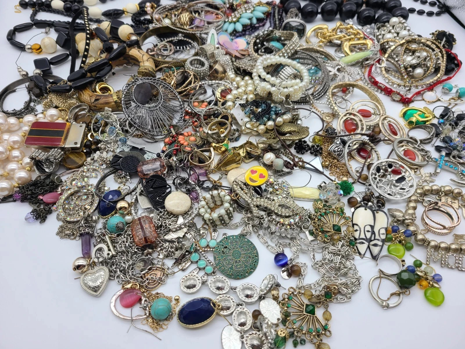 1 Lb Mixed Jewelry Lot Ethnic Vintage-Modern DIY JUNK CRAFT REPAIR Unsorted
